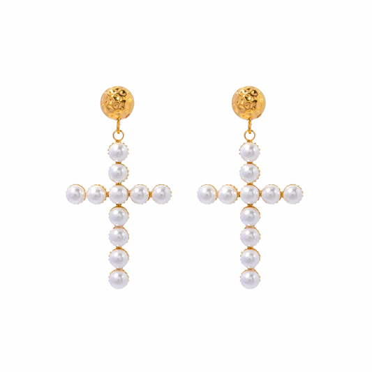 PEARL CROIX EARRINGS